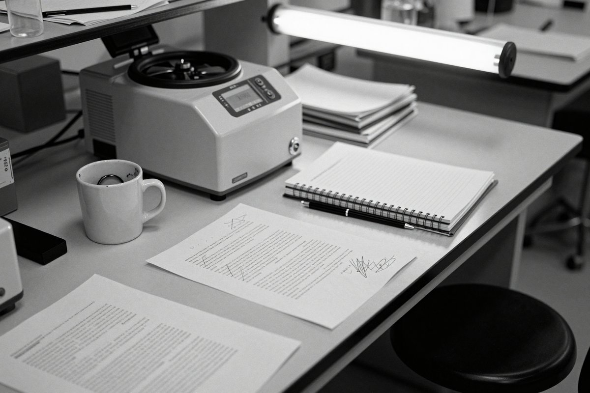 A research lab desk