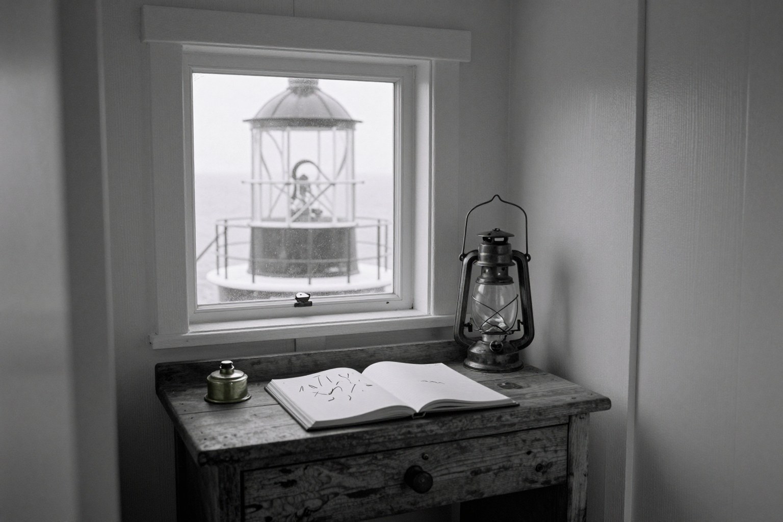 A lighthouse keeper's desk