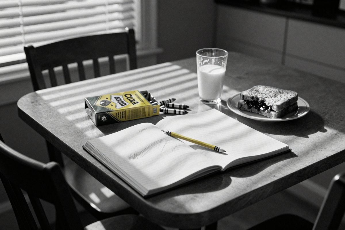 A kitchen table, after school, 1990s